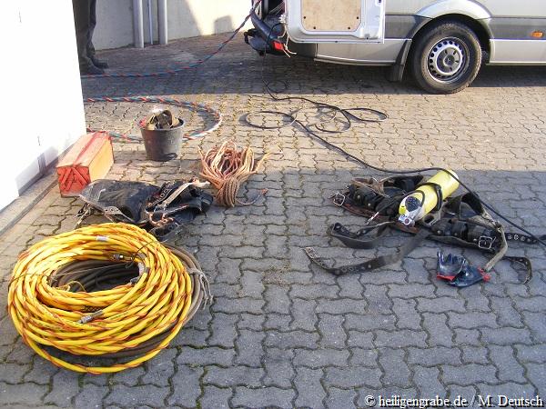 Ausrüstung-Equipment Tauchgang Kläranlage Heiligengrabe