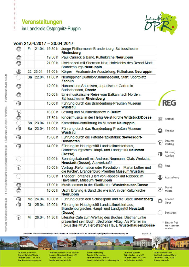 REG Veranstaltungskalender Kalenderwoche 17  2022 